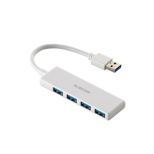 【10個セット】 エレコム U3H-H040WH USB USB3.2 Gen1 ハブ USB-A 4ポートWin Mac対応 ホワイト｜むさしのメディア 店
