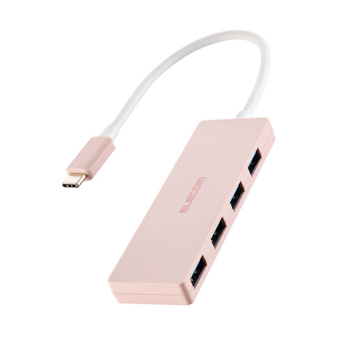 【5個セット】 エレコム U3HC-H040PN USBハブ 5Gbps対応 Type-C 4ポート Windows・mac対応 ピンク｜むさしのメディア 店