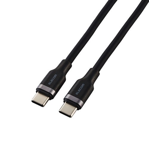 【10個書き割り】 エレコム MPA-CC5PSSA10BK USB-C to C 有線テレビ 1m PD 100W 手っとり早い申し受ける ケイ素樹脂原料品 絡みにくい スマホ・タブレット等相応う 黒いこと