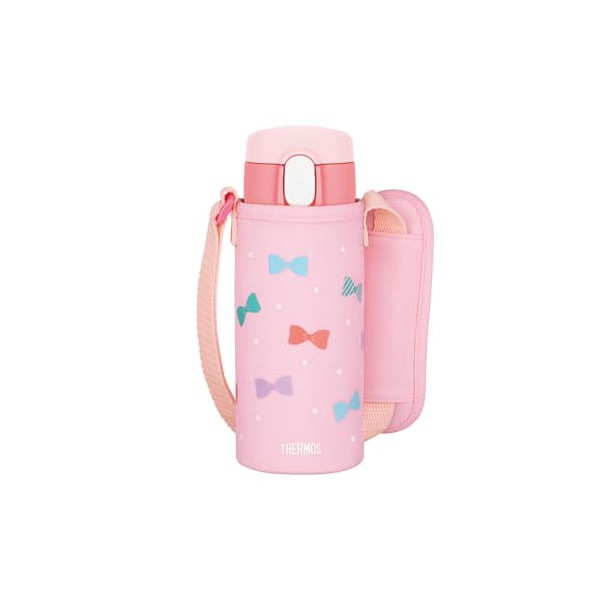 【5個仕掛ける】 サーモス 吸い筒 無意味さ断熱麦わら瓶 410ml サクラ色 赤ちゃん用 通園通学 保冷専用 FJV-400F P