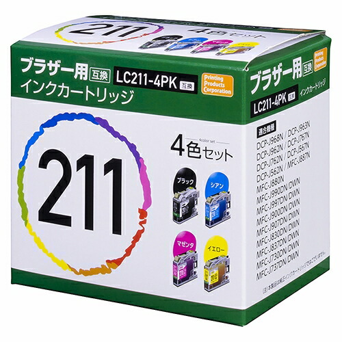【10個セット】 PPC PP-BLC211-4P ブラザー LC211-4PK 互換インク 4色｜むさしのメディア 店