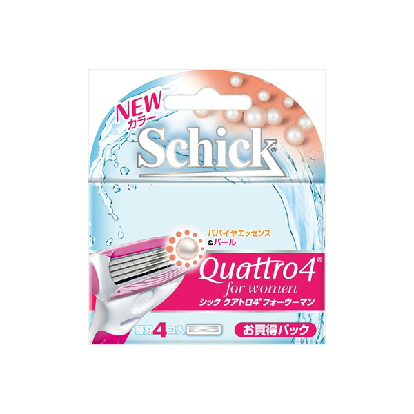 【10個セット】 クアトロ4フォーウーマン替刃 4コ入 シック Schick 女性用カミソリ|むさしのメディア 店