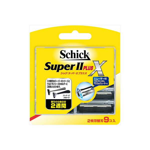 【6個セット】 スーパー2プラス替刃 9コ入 シック Schick 男性用カミソリ|むさしのメディア 店
