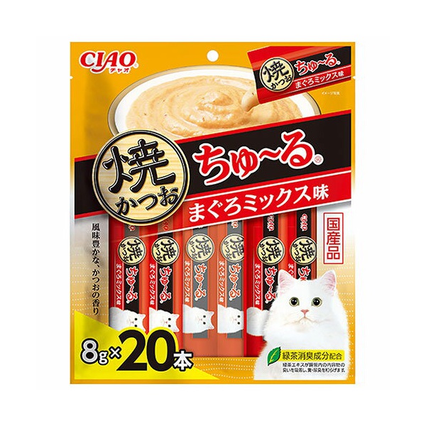 【8個仕かける】 いなば愛玩動物ボンネット CIAO 焼かつおちゅーる まぐろ入り合わせる味 8g×20P