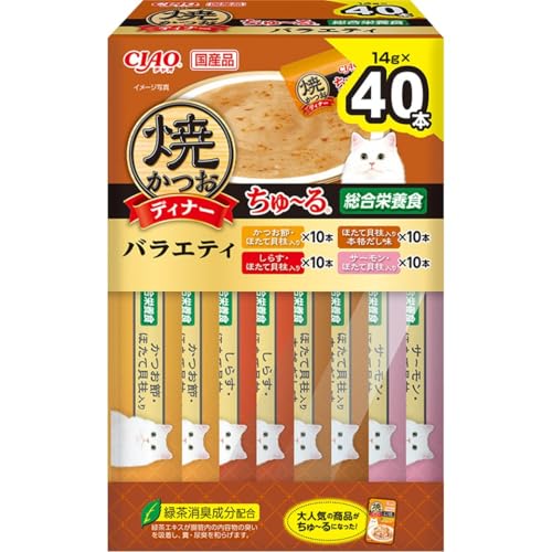【8個セット】 いなばペットフード CIAOちゅーる 焼かつおディナーバラエティ 14g&times;40P｜むさしのメディア 店