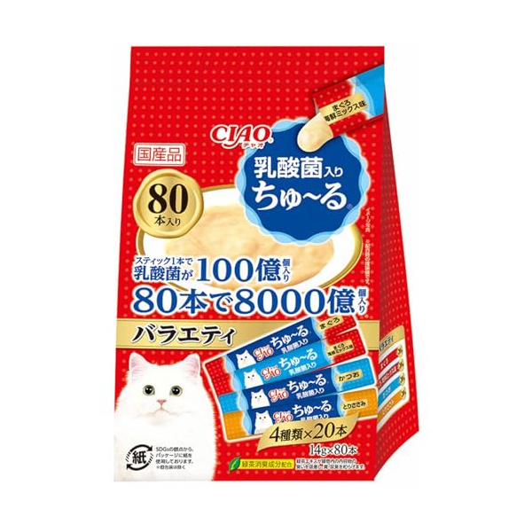 【6個書き割り】 いなば愛玩動物ボンネット CIAO ちゅーる 乳酸菌入り口・入口 多種多様さ14g×80P