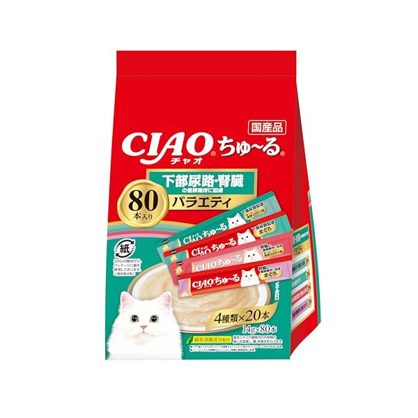 【6個書き割り】 いなば愛玩動物ボンネット CIAOちゅーる 召し使い尿路・腎の臓の思わしい守りつづけるに思ん量り多種多様さ14g×80P