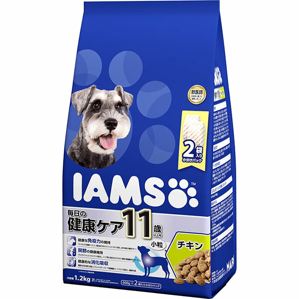 【10個セット】 マースジャパンリミテッド アイムス IAMS ドッグフード 11歳以上用 毎日の健康ケア 小粒 チキン シニア犬用 1.2kg ペレット イヌ シニア 全品種 ドライフード マースジャパン 犬用フード 総合栄養食 ペット用品 高齢犬用 犬用品 ドライ 厳選素材｜むさしのメディア 店