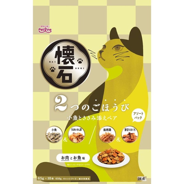 【12個仕掛ける】 愛玩動物伝達ルート 懐石 2つのごほうび 小魚とささみ添えありの実 650g キャットフード-猫用品
