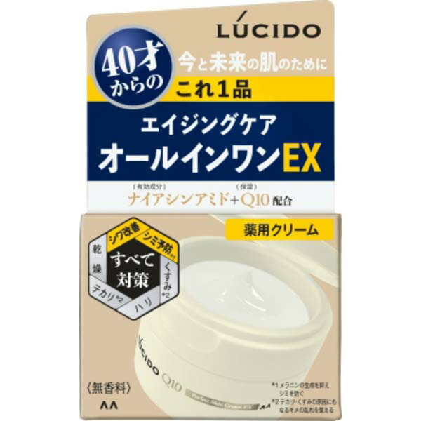 【5個仕掛ける】 マンダム ルシード 薬用パーフェクトスキンクリームEX(医薬品部外品) テカリ くすみ かわき切る 乳状液 風呂敷き包み メンズコスメ 無芳ばしさ オールインワン かざり付ける品 成人男性用 完全無欠 人間の顔皮膚軟化剤 エイジングケア 保湿 メンズ かざり付ける水 薬用