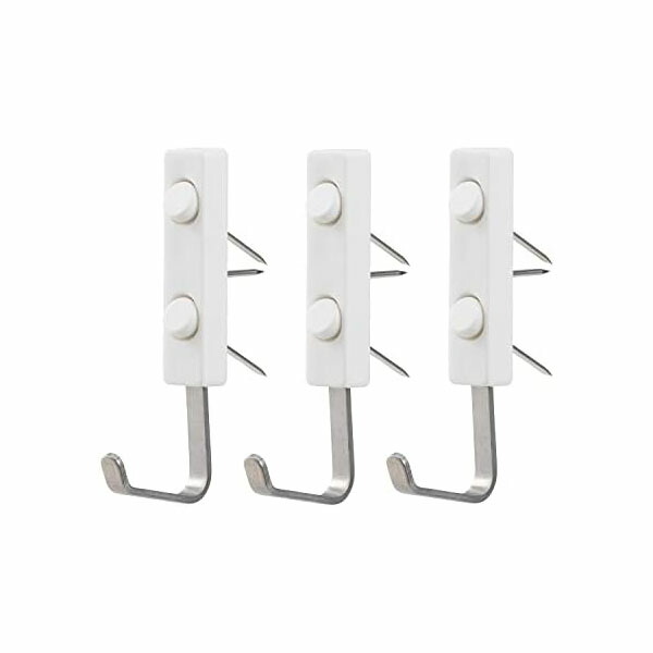 【60個セット】 レック トリプルピンフック（3入り） H00407 トリプルピンフック 耐荷重 ホワイト 生活雑貨 雑貨 フック 吊下げ 掲示用品 石膏ボード 収納 日用品 インテリア ピンフック 穴が目立たない 吊り下げ ぶら下げ 掛ける 小物掛け シンプル ネジがいらない｜むさしのメディア 店
