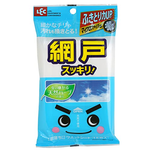 【60個セット】 レック ウェットシート 激落ちシート 網戸用 15枚 SS-038 天然ハーブ ユーカリの香り 掃除用品 掃除 大掃除 グッズ 道具 激落ちくん リビング シート 激落ち 拭き掃除 使い捨て 激落ちシート網戸用 ホワイトデー 網戸ふき|むさしのメディア 店