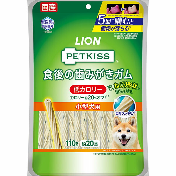 【10個仕掛ける】 PETKISS食後の歯磨きチュインガム低キロカロリー小型犬用1 10g ( 約20本 ) 百獣の王商事 犬 ボンネット 赤ちょうちん 厳選原材料