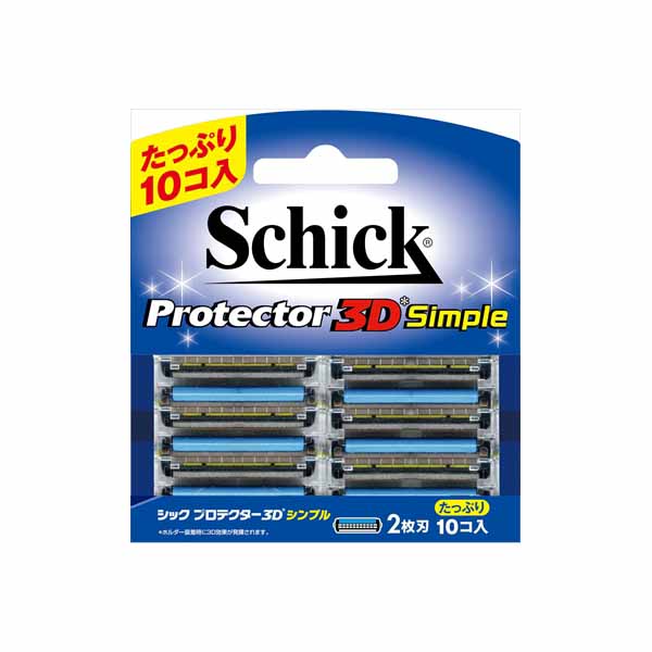 【3個セット】 プロテクター3Dシンプル替刃 10コ入 シック Schick 男性用カミソリ｜むさしのメディア 店
