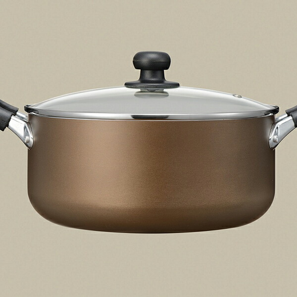 【4個セット】 和平フレイズ New おおらか鍋 IH対応 深型 両手鍋 内径26cm RB-2504 大きい鍋 大量 調理 おでん カレー シチュー 内面ふっ素 汚れにくい おおらか鍋 両手 両手なべ ガス火 オール熱源 ブラウン キッチン用品 調理器具|むさしのメディア 店