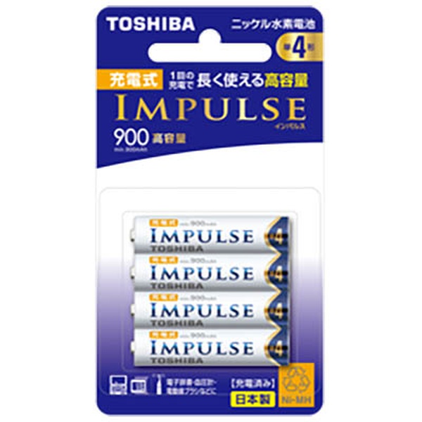 【10個仕掛ける】 東芝 TNH-4AH4P 申し受ける式ＮｉH蓄電池 単4形 TNH-4AH 4P (単4形 4本入)