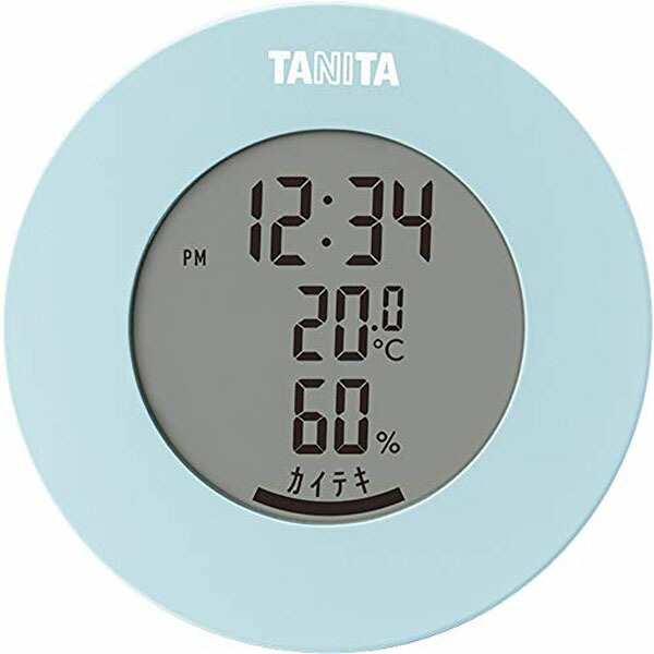 【12個書き割り】 TANITA(タニタ) デジタル 温湿度計 点火装置青碧 TT-585 思わしい 思わしいグッズ 思わしい装置 ヘルスケア デジタル温湿度計 タニタ もらって好いたらしい 時辰儀 温湿時辰儀 気温計 湿度計 気温 湿度 卓上 置き型 磁石式 丸型 小型