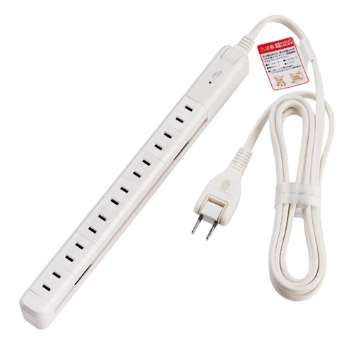 【10個セット】 ミヨシ OATC7P20WH 耐雷7個口回転タップ 2m ホワイト｜むさしのメディア 店