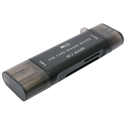 【5個書き割り】 ミヨシ USR-CSD4／BK SD歌留多主導者・点火装置 USB3.2Gen1相応う USB Type-C・USB-A両相応う 黒いこと USRCSD4／BK