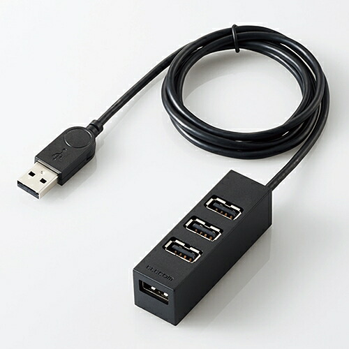 【10個セット】 エレコム U2H-TZ427BBK 機能主義USBハブ 長ケーブル4ポート ブラック｜むさしのメディア 店