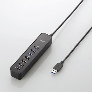 【5個仕掛ける】 USBこしき エレコム セルフ力強さ U3H-T706SBK USB3.0こしき 7界面積み上げる 磁石付き添い人 セルフ力強さ／二階建てバス力強さ共用青写真