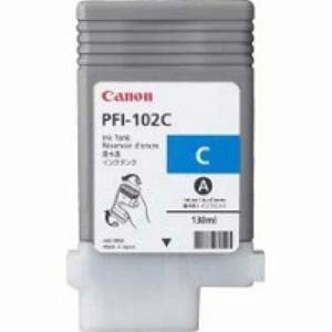 【10個書き割り】 インキ キヤノン 純然たる インキ貯蔵タンク 薬莢 PFI-102C imagePROGRAF用インキ貯蔵タンク 染め料シアン 130ml