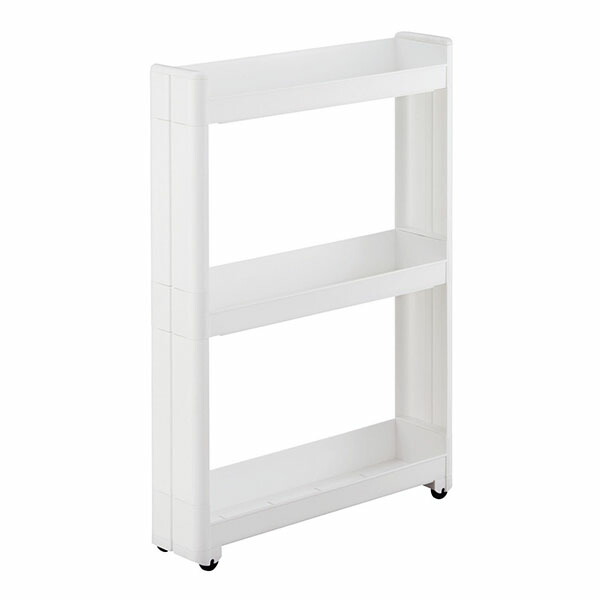 【12個セット】 不動技研 スマートワゴンFit55-3段W F2546 (収納 ボックス すき間収納 キッチン収納) 収納 キッチン収納 キッチン 隙間 スリム コロ付き ホワイト 台所 洗面所 リビング 整理 スマートワゴン キッチンワゴン キャスター｜むさしのメディア 店 20,493円