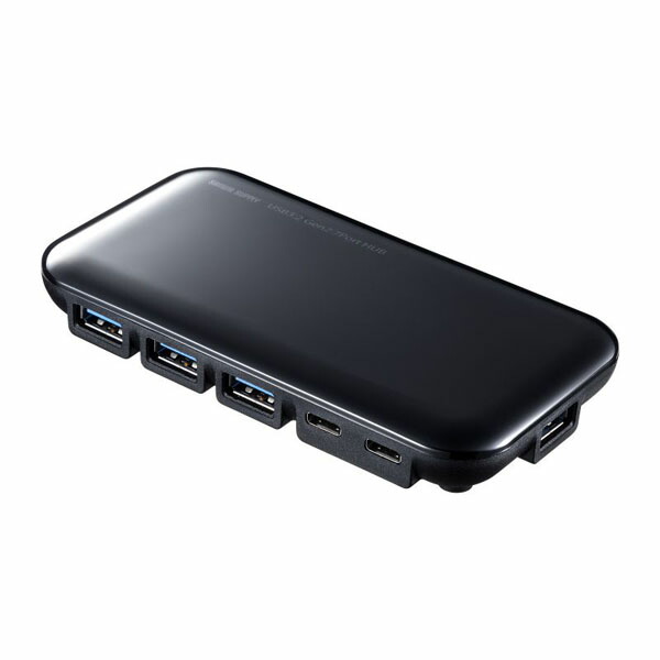 サンワサプライ USB-3TCH38BK USB3.2Gen2対応 Type-C 7ポートハブ ペリフェラル USBハブ SANWA SUPPLY 高品質|むさしのメディア 店