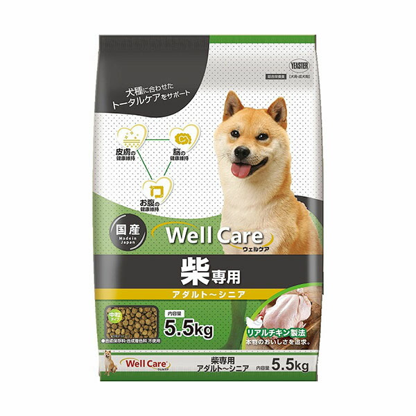 【3個セット】 イースター ウェルケア 柴専用 アダルト~シニア 5.5kg ドライフード ドッグフード シニア犬用 総合栄養食 高齢犬用 チキン 国産 中粒 ドッグ フード 成犬用 ペット 厳選素材|むさしのメディア 店