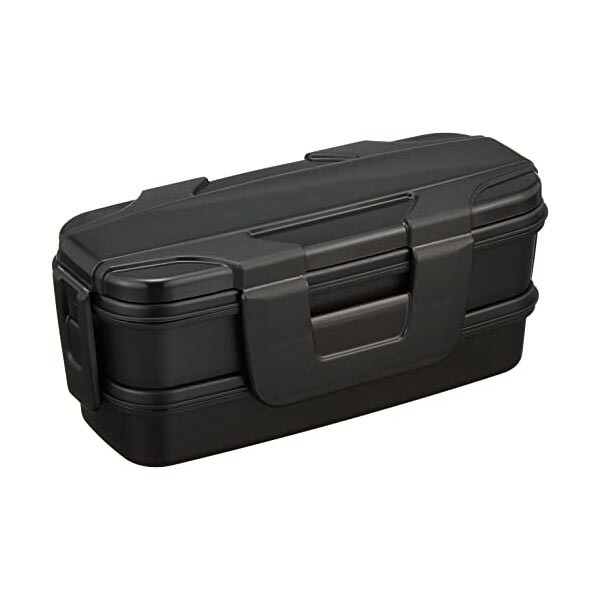 【5個仕掛ける】 OSK 弁当箱 メンズ用 2段晩ご飯ボックス席 ロックフォー 510ml+440ml 4点鍵を掛けるでしっかり密閉/中仕切り付/パッキン不当て嵌めるで洗い分かりやすい/銀イオン 日本製 食洗機相応う BLW-26H 抗菌 成人男性 勝手もと オーエスケー 黒いこと 一般受け商いもの