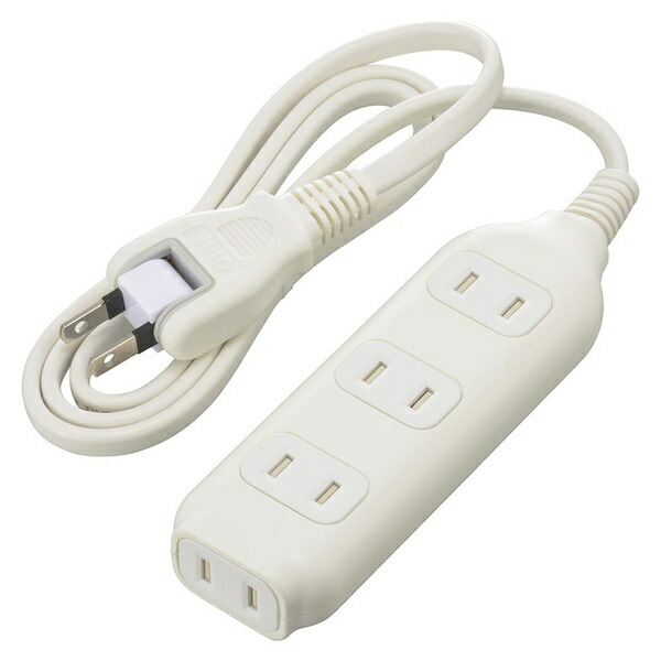 【10個書き割り】 オーム電機 HS-T41W22 吊りひも付水道栓 (4個口/1m/難燃・耐熱上半身/ホコリシャッター付/無償性繋ぎ/白いこと)