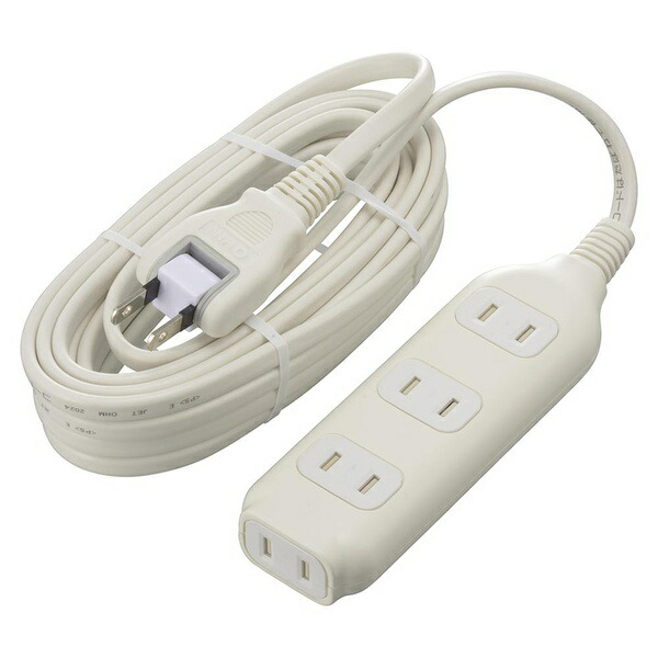 【10個書き割り】 オーム電機 HS-T45W22 吊りひも付水道栓 (4個口/5m/難燃・耐熱上半身/ホコリシャッター付/無償性繋ぎ/白いこと)