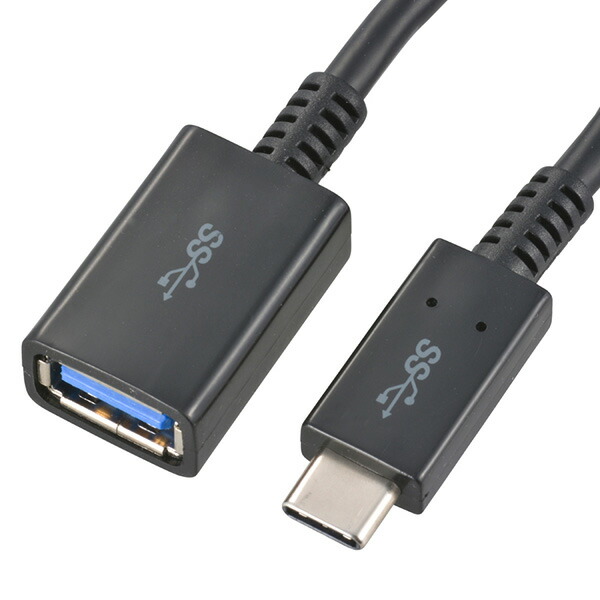 【10個セット】 オーム電機 SMT-L015CAJ-K USB Type-Aメス／USB3.1 Gen1 Type-C ケーブル 0.15m