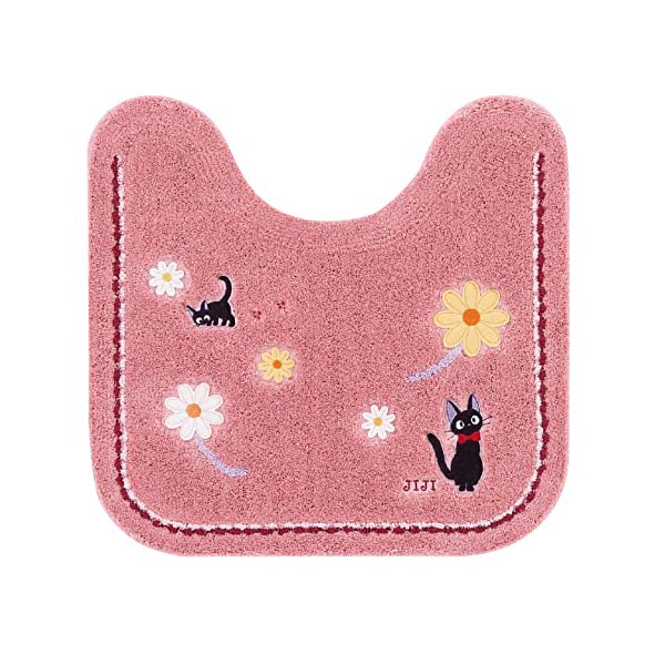 【5個セット】 センコー 魔女の宅急便 花さんぽ トイレマット 約58&times;60cm ピンク キャラクター ジジ 猫 ジブリ 12765 抗菌 足元マット トイレグッズ プレゼント キャラクターグッズ トイレ 滑りにくい 新生活 新築祝い かわいい サニタリー 人気商品｜むさしのメディア 店