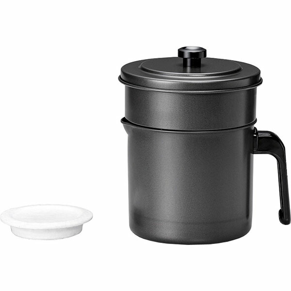 【12個セット】 高木金属工業 オイルポット フッ素コート 活性炭油ろ過ポット 0.9L フィルター付き 油こし器 活性炭 油ろ過ポット 油ポット 油こしフィルター 油ろ過 家庭用 植物油用 キッチン用品 油こし こし器 油漉し 油保存 高性能フィルター|むさしのメディア 店