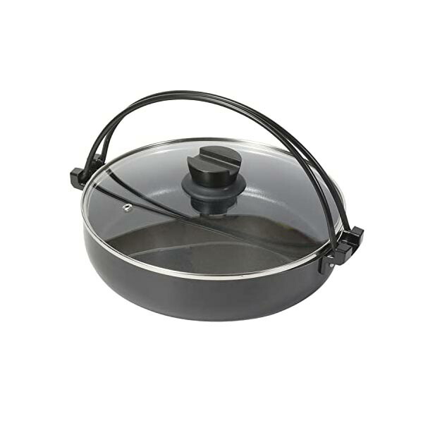 【5個セット】 ベストコ IH すきやき鍋 ガラス蓋付 26cm ダイヤモンドコート NQ-0063 ビストロ フェスタ ガラス蓋 ガラス蓋付き 新生活 ふた なべ 卓上 卓上鍋 蓋付き おしゃれ 大容量 両手鍋 ガス オール熱源 調理器具 ガラス 直火 人気商品|むさしのメディア 店