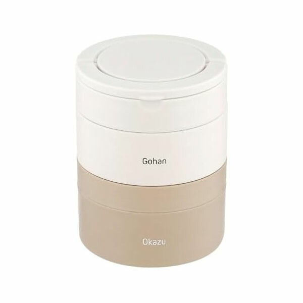 【5個セット】ベストコ 弁当箱 2段 700ml ホワイト 保温 丸型 大容量 NQ-211 高品質｜むさしのメディア 店 7,199円