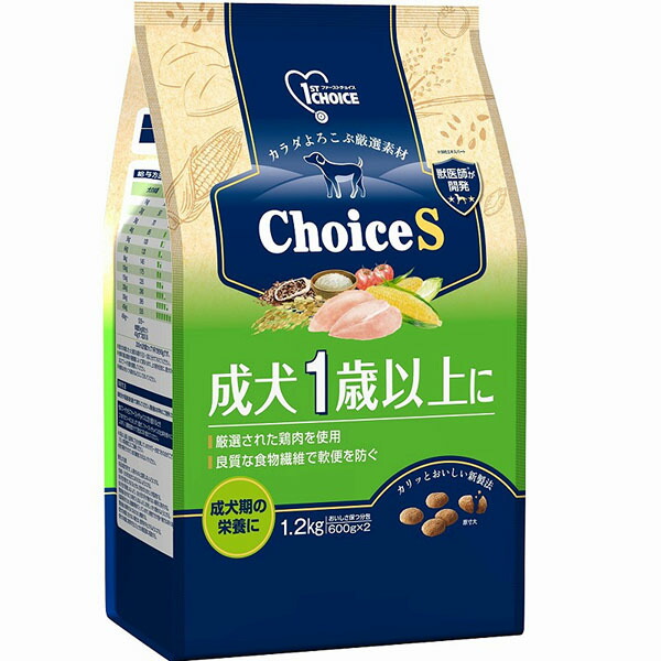 【6個セット】 アースペット ファーストチョイス ChoiceS 成犬1歳以上に 1.2kg アース・ペット｜むさしのメディア 店
