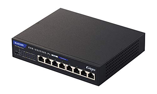 エレコム EHB-UG2C08E-PL ELECOM スイッチングこしき 8界面 ノン賢しい Giga相応う PoE給電相応う ACアダプター給電 界面数 網状組織設備 黒いこと ギガ取り替えっこ 網状組織こしき 小型筐体 小型 移らすす早さ マイコン境界線の外側設備 高品質