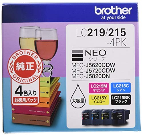 ブラザー LC219/215-4PK 【brother純正】インクカートリッジ4色パック(大容量) 対応型番:MFC-J5720CDW、MFC-J5620CDW、MFC-J5820DN カートリッジ インクカートリッジ 大容量 純正 ブラザー販売 高品質|むさしのメディア 店