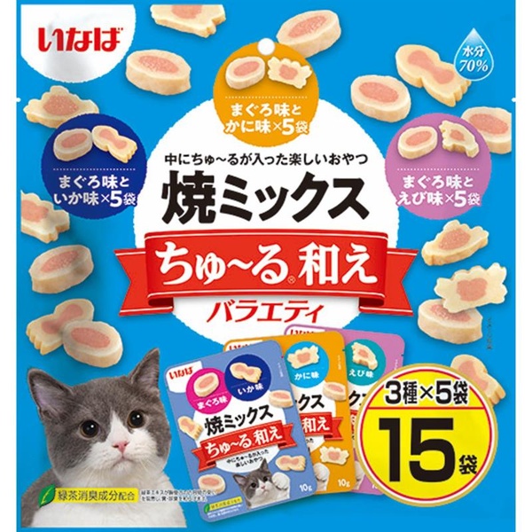 【6個書き割り】 いなば愛玩動物ボンネット 焼入り合わせるちゅ～る和え多種多様さ 10g×15袋入