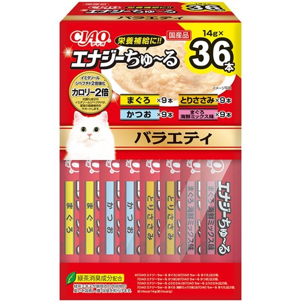 【3個書き割り】 いなば愛玩動物ボンネット CIAO 活動力ちゅ～る 多種多様さBOX 14ｇ×36袋