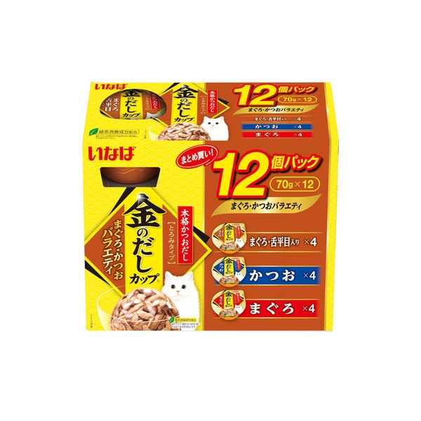 【10個仕掛ける】 いなば愛玩動物ボンネット 金のだし 優勝杯 まぐろ・かつお多種多様さ 70g×12個 IMC-503