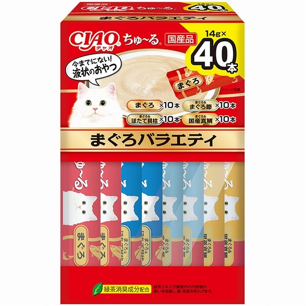 【3個書き割り】 いなば愛玩動物ボンネット CIAOちゅ～る まぐろ多種多様さBOX 14g×40本入