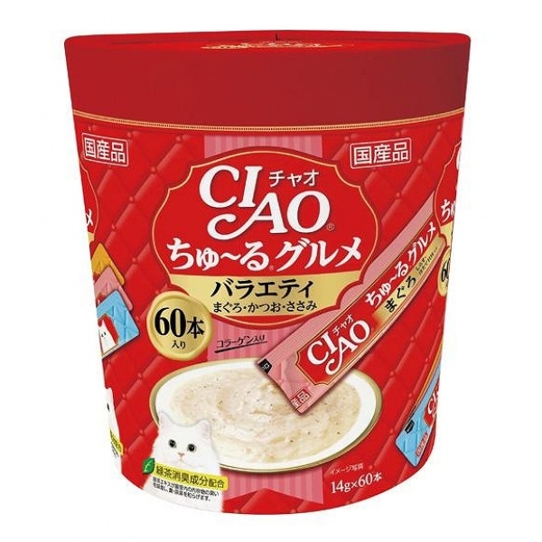 【8個セット】 いなばペットフード CIAO ちゅ~るグルメ バラエティ 14g×60本 SC-138|むさしのメディア 店