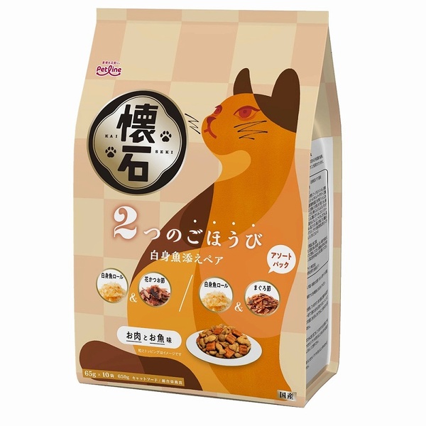 【10個セット】 ペットライン 懐石 2つのごほうび 白身魚添えペア 650g｜むさしのメディア 店