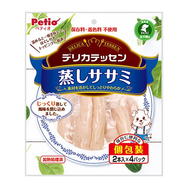 【30個セット】 ペティオ デリカテッセン 蒸しササミ 2本入×4パック|むさしのメディア 店