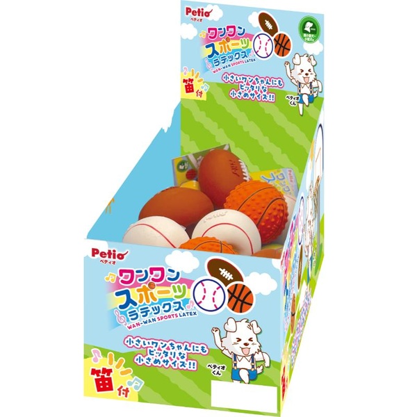 【3個セット】 ペティオ 犬用おもちゃ ワンワンスポーツラテックス/1ボックス (18点) ※ボックス販売の商品となります|むさしのメディア 店