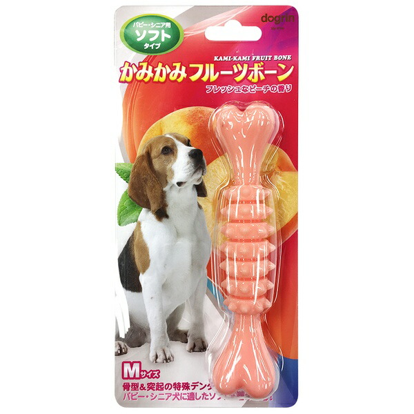 【10個書き割り】 スーパーキャット かみかみフルーツボーン ホンブルグ帽 パピー・シニア用 桃 M