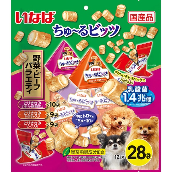 【10個書き割り】 いなば ちゅ~るビッツ 28袋入り口・入口 蔬菜・ビーフバラエティ